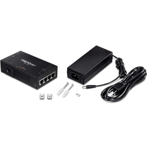 TRENDnet TPE-147GI Gigabit PoE+ Injector, Up to 30W power, 4 Gigabit ports and Gigabit PoE ports 